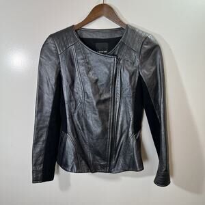 Trouvé Women’s Leather Jacket Sweater Size XS Black Classic Versatile Minimalist